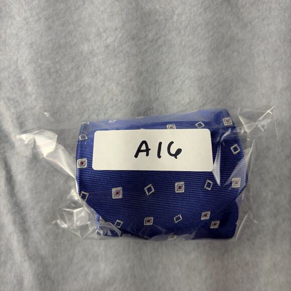 VTG Brooks Brother 346 Repp Necktie Classic Blue Diamond/Argyle Pure Silk Preppy - Picture 8 of 8